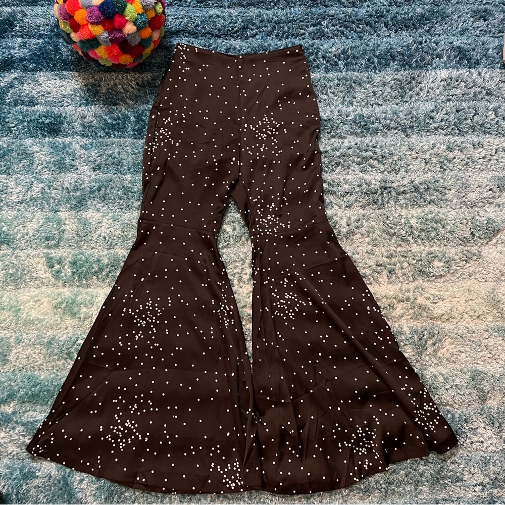 Line + Dot Silky Flare Party Pants Small
